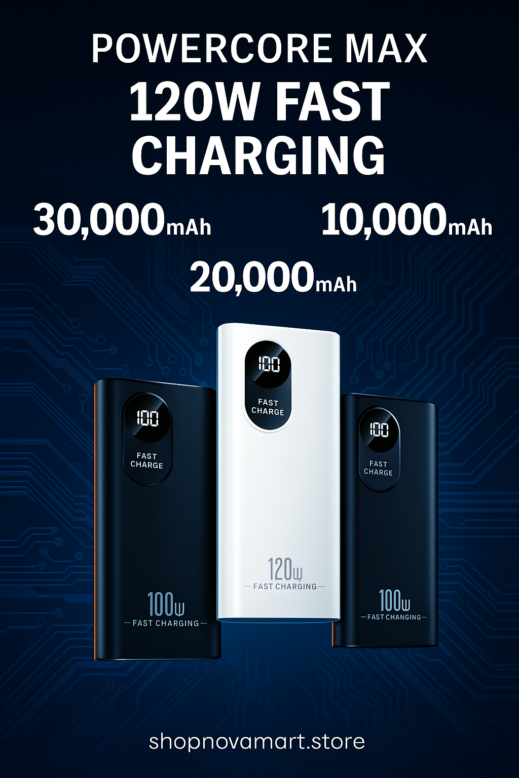 VoltEdge 120W Power Bank – Ultra Fast Charging with Digital Display