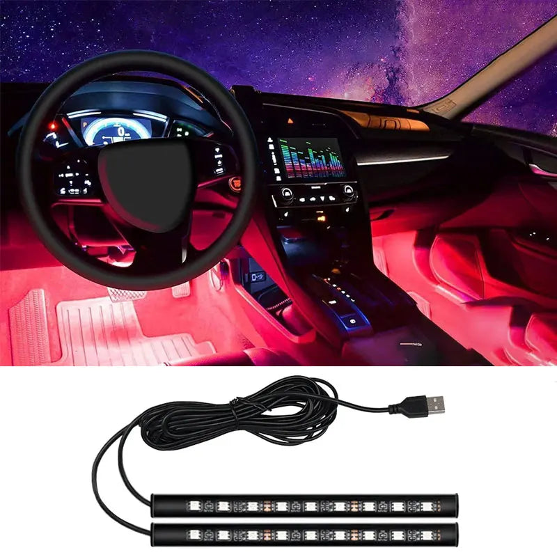 Car Ambient RGB LED Interior Light Kit with Music Sync