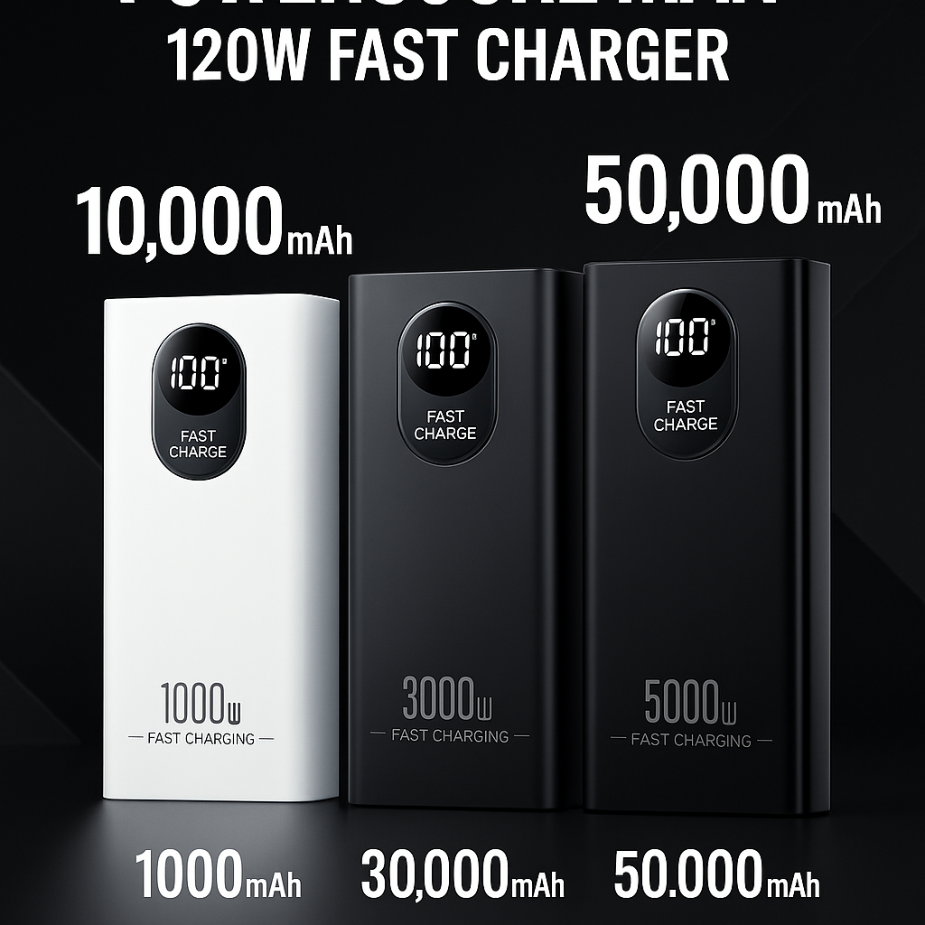 VoltEdge 120W Power Bank – Ultra Fast Charging with Digital Display
