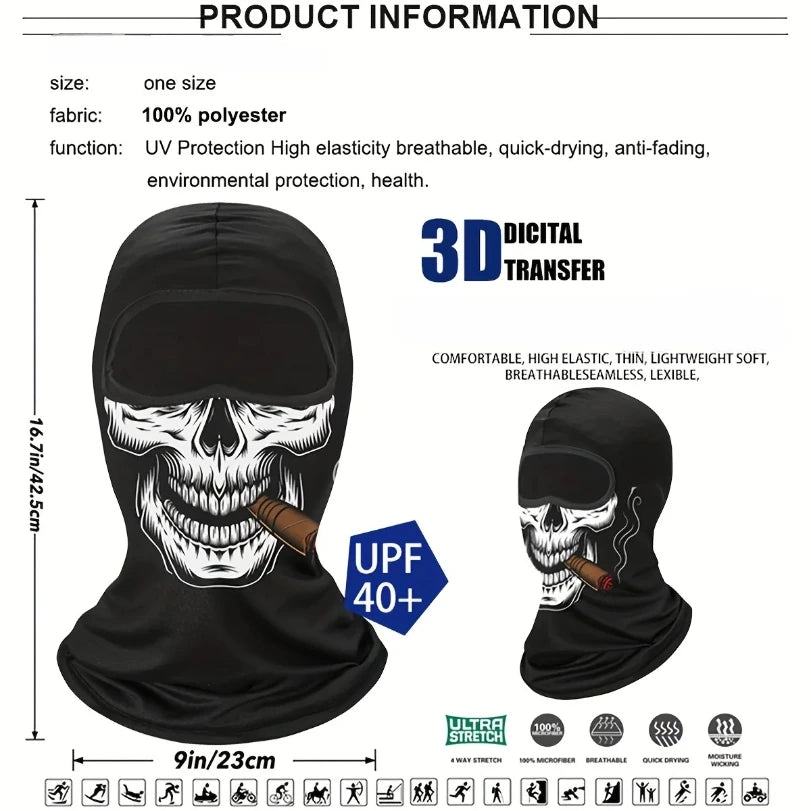 Skull Face Mask 🏍️ | Windproof & UV Protective – NovaMart
